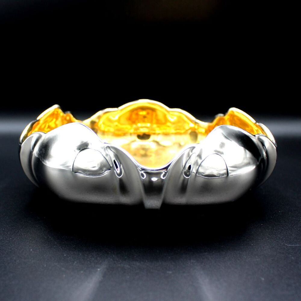 Antique 1920s Silverite Silver & Gold Porcelain Trinket Dish Art Deco Bowl